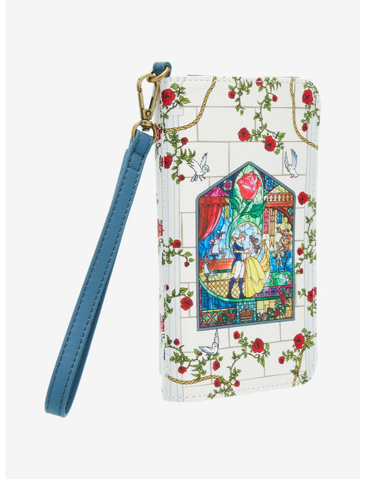 Loungefly Disney Beauty And The Beast Stained Glass Tech Wallet - US 8987