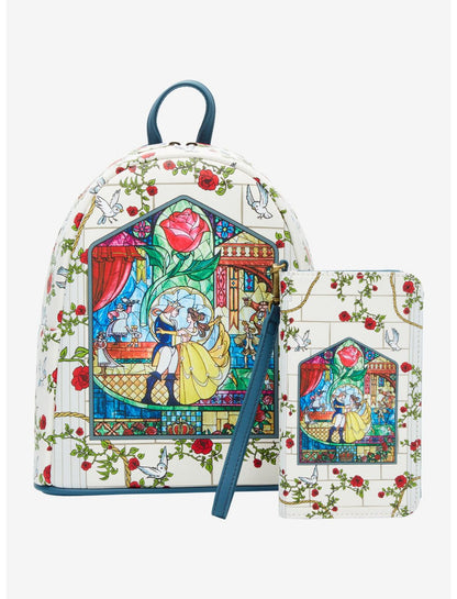 Loungefly Disney Beauty And The Beast Stained Glass Tech Wallet - US 8987