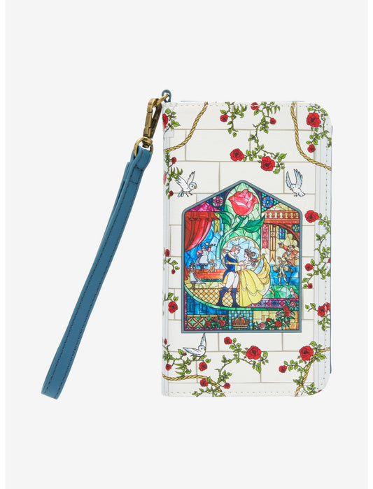 Loungefly Disney Beauty And The Beast Stained Glass Tech Wallet - US 8987
