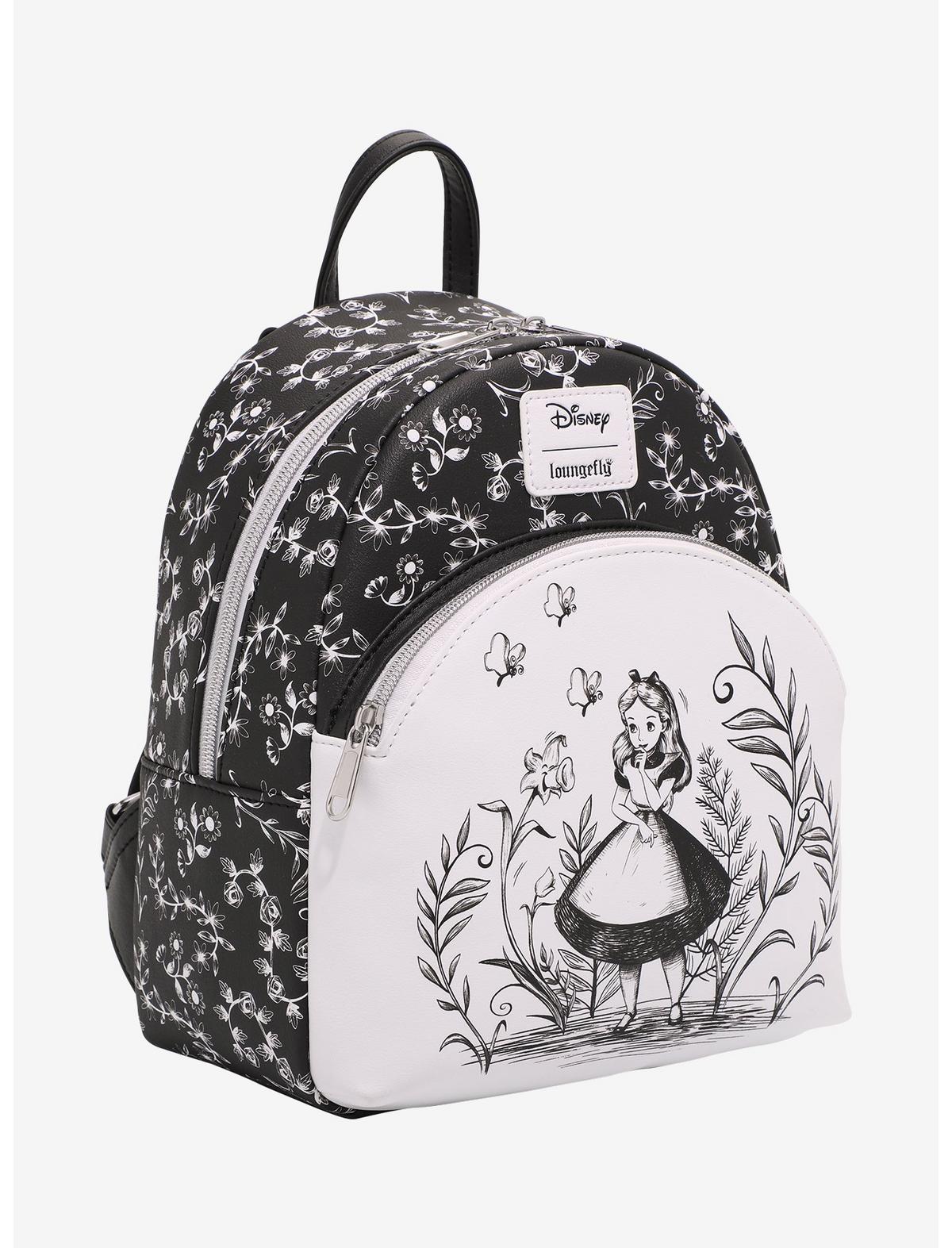 Loungefly Disney Alice In Wonderland Black & White Mini Backpack - US 9012