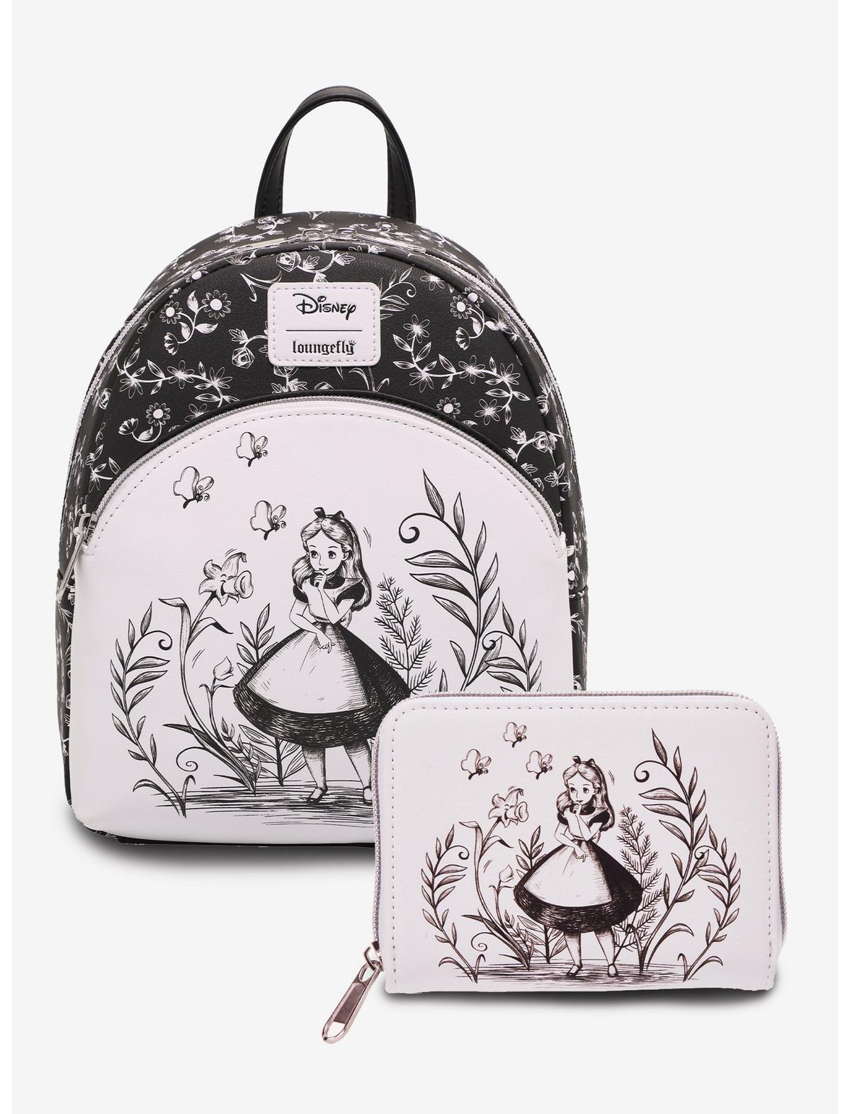 Loungefly Disney Alice In Wonderland Black & White Mini Backpack - US 9012