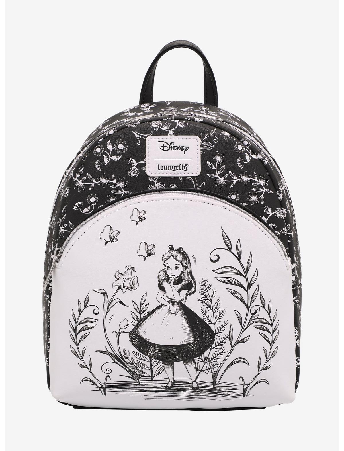 Loungefly Disney Alice In Wonderland Black & White Mini Backpack - US 9012