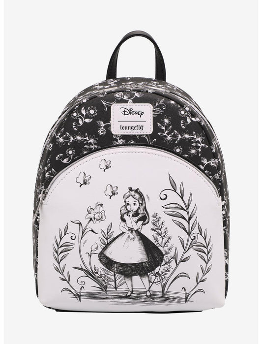 Loungefly Disney Alice In Wonderland Black & White Mini Backpack - US 9012