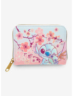 Loungefly Disney Stitch & Scrump Cherry Blossoms Mini Zipper Wallet - US 7346