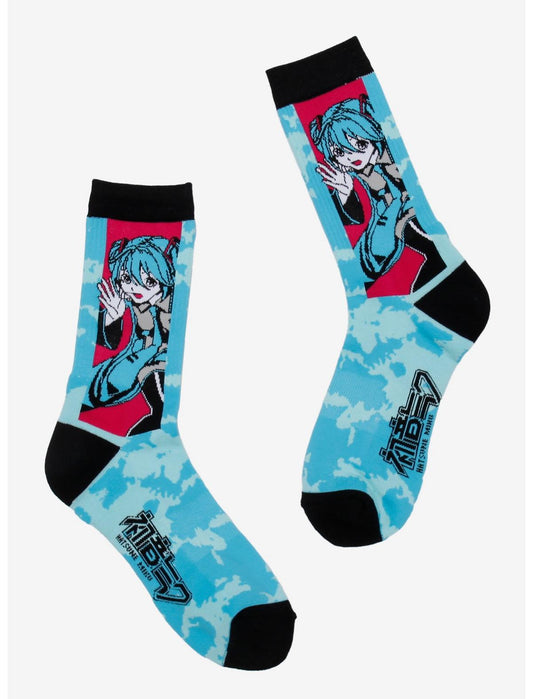 Hatsune Miku Profile Tie-Dye Crew Socks - US 9204