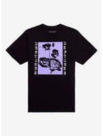 Deftones Black & Lavender Flowers Relaxed Fit Girls T-Shirt - US 8477