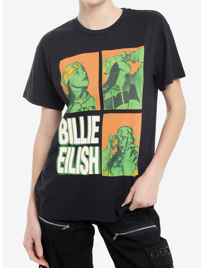 Billie Eilish Bandana Portrait Grid T-Shirt - US 0598