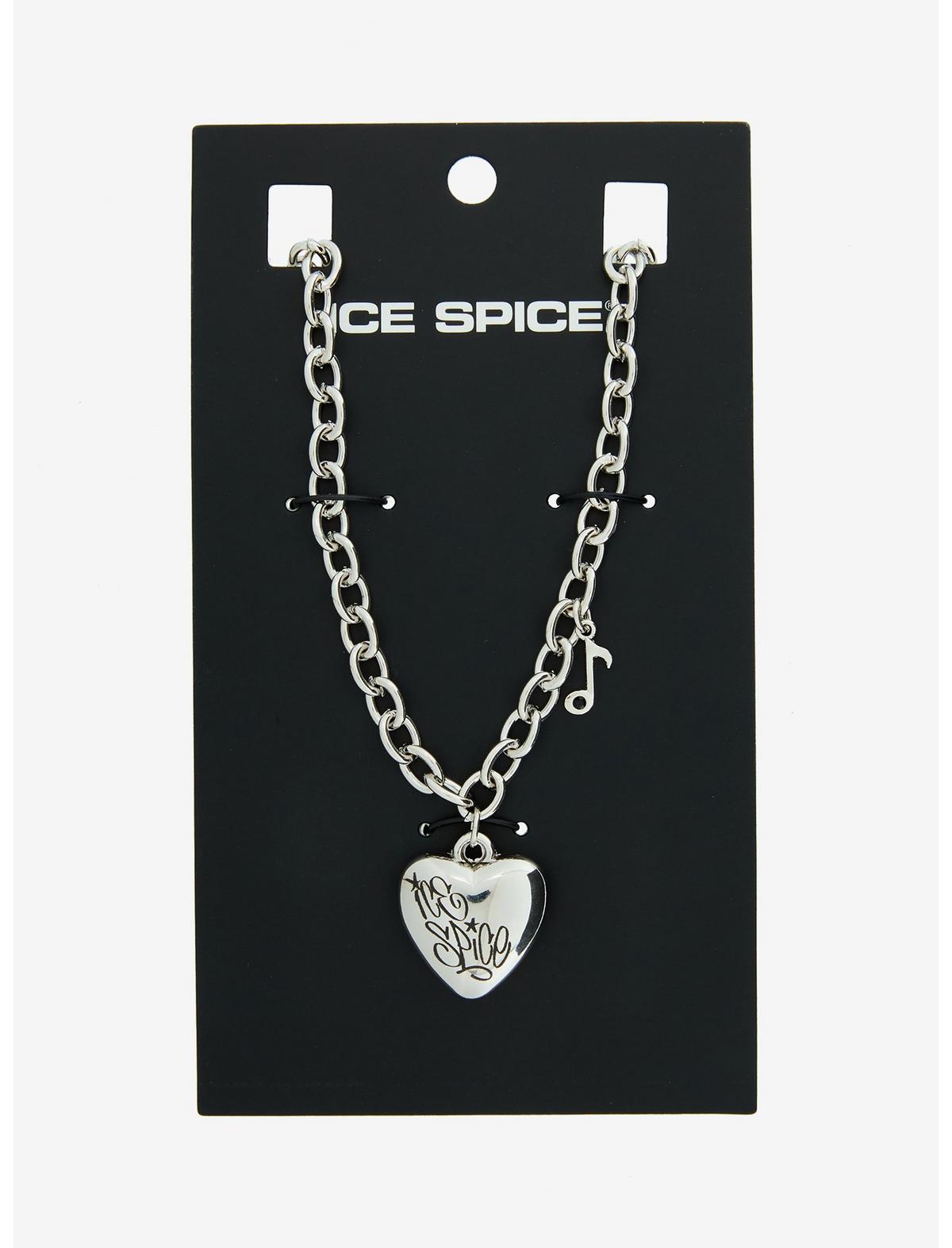 Ice Spice Silver Heart Necklace - US 6534