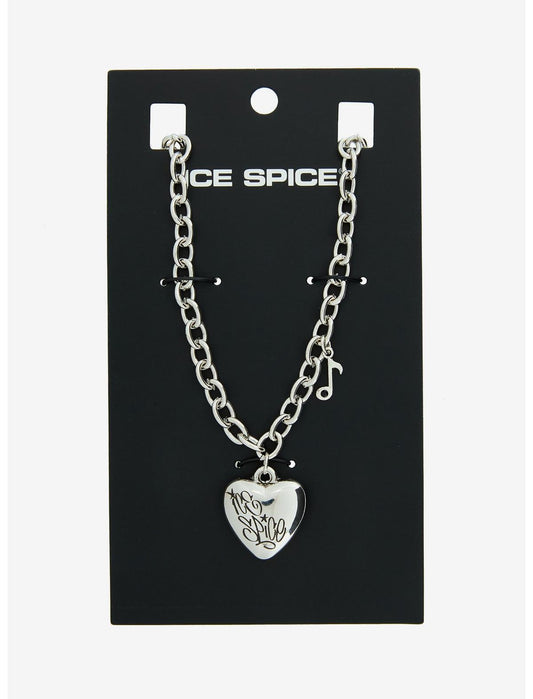 Ice Spice Silver Heart Necklace - US 6534