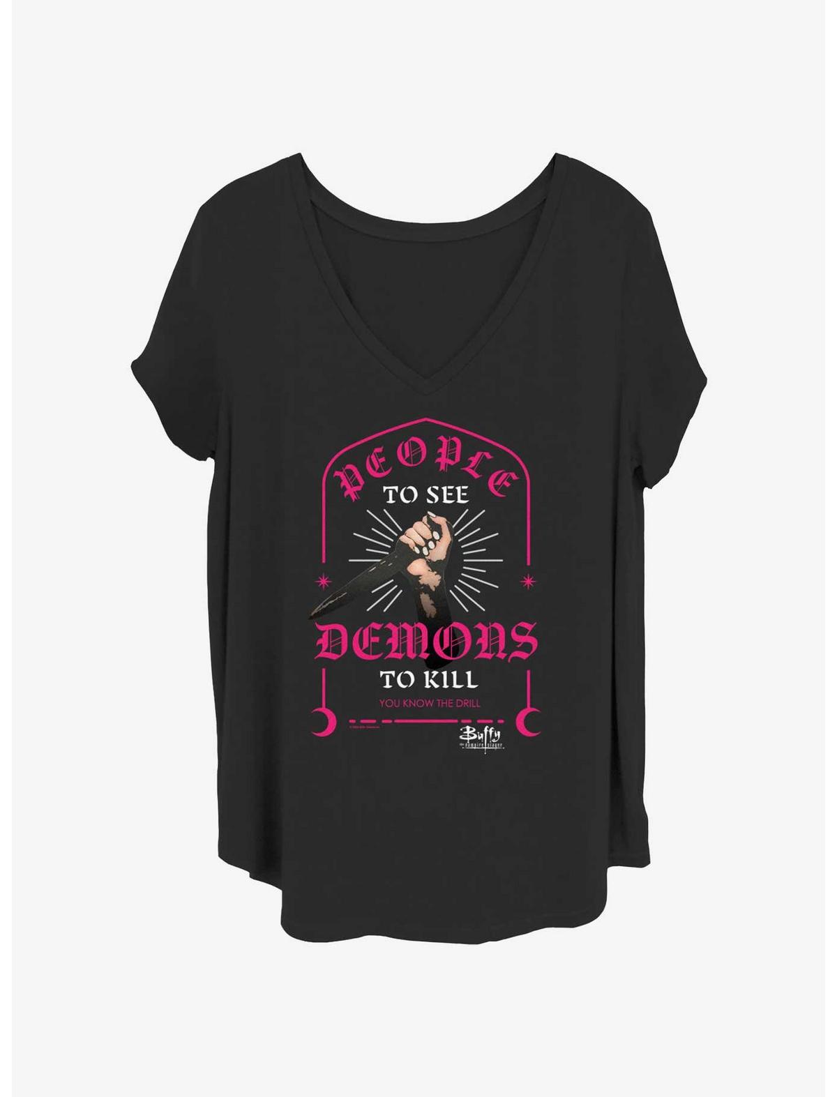 Buffy The Vampire Slayer Demons To Kill Girls T-Shirt Plus Size - US 6622