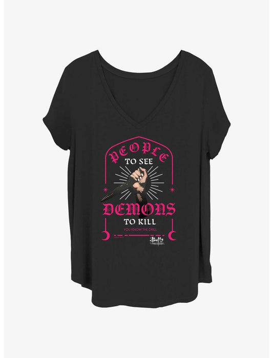 Buffy The Vampire Slayer Demons To Kill Girls T-Shirt Plus Size - US 6622