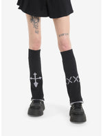 Grey & Black Reversible Leg Warmers - US 2575