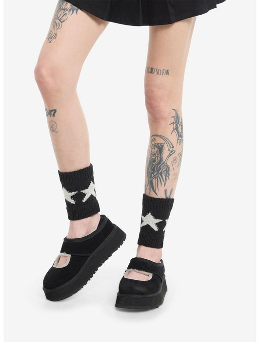 Black & White Star Ankle Leg Warmers - US 1992
