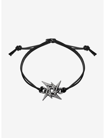 Alchemy of England Metallica: Ninja Star Waxed Cord Logo Wriststrap - US 6003