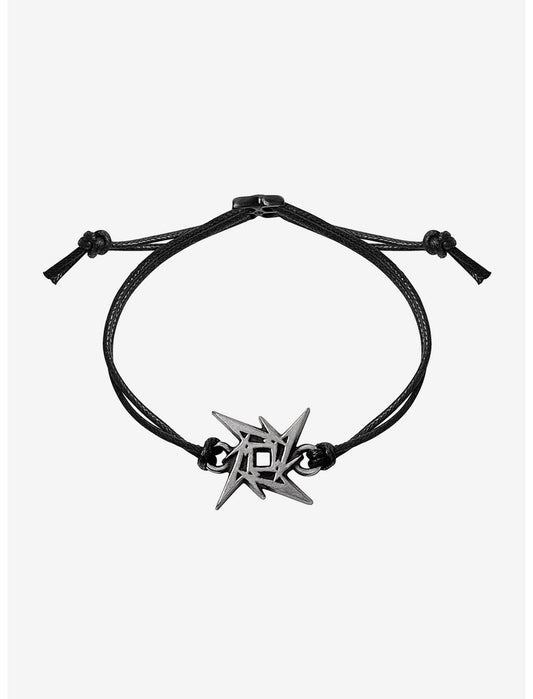 Alchemy of England Metallica: Ninja Star Waxed Cord Logo Wriststrap - US 6003