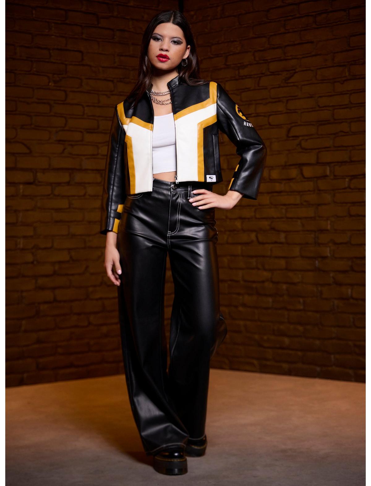 DC Comics Superman Hawkgirl Color-Block Girls Crop Jacket - US 8964