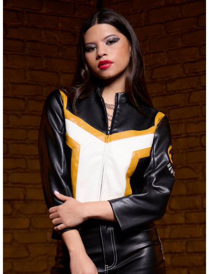 DC Comics Superman Hawkgirl Color-Block Girls Crop Jacket - US 8964