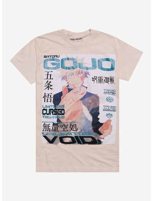 Jujutsu Kaisen Gojo Magazine Cover T-Shirt - US 9418