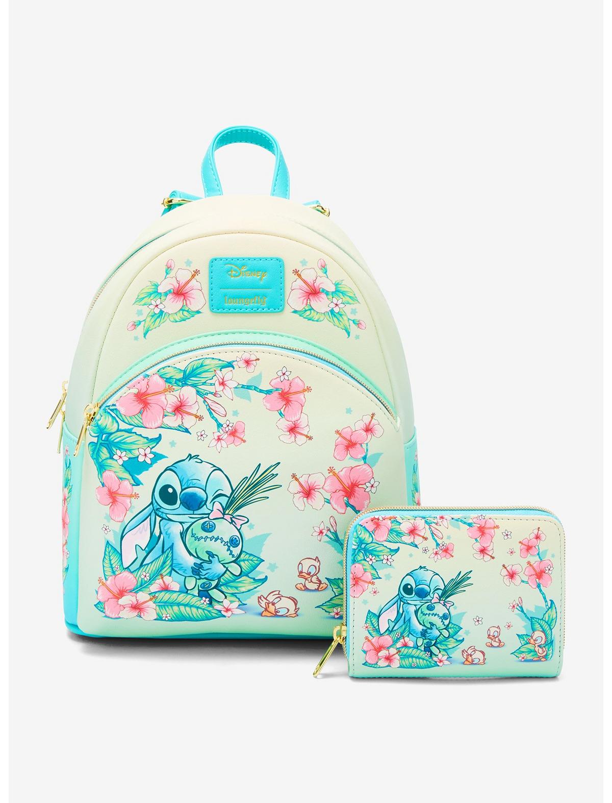 Loungefly Disney Stitch Floral Mini Zipper Wallet - US 1828
