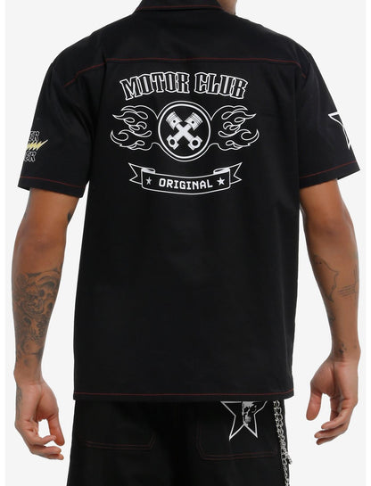 Faster Louder Motor Club Woven Button-Up - US 5193