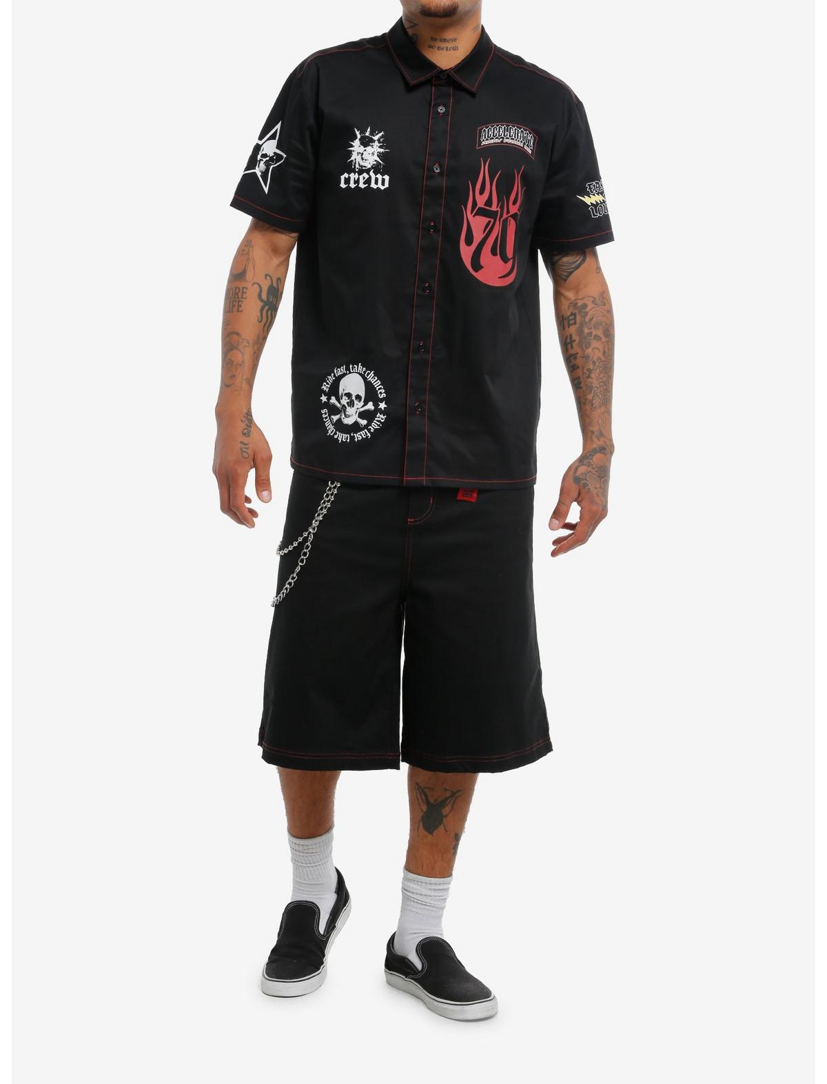 Faster Louder Motor Club Woven Button-Up - US 5193