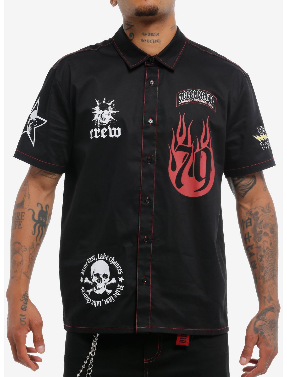 Faster Louder Motor Club Woven Button-Up - US 5193