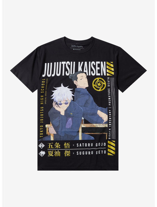 Jujutsu Kaisen Gojo & Geto Students Glitter T-Shirt - US 0500