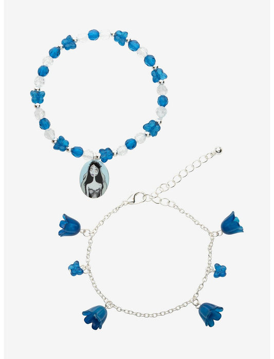 Corpse Bride Emily Blue Floral Bracelet Set - US 3348