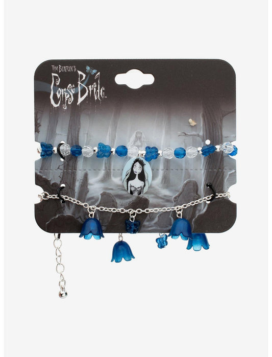 Corpse Bride Emily Blue Floral Bracelet Set - US 3348