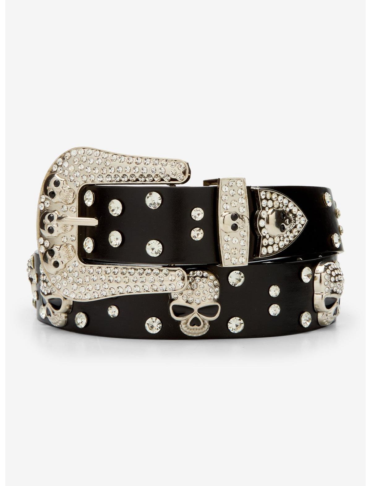 Black Skull Bling Belt - US 0902