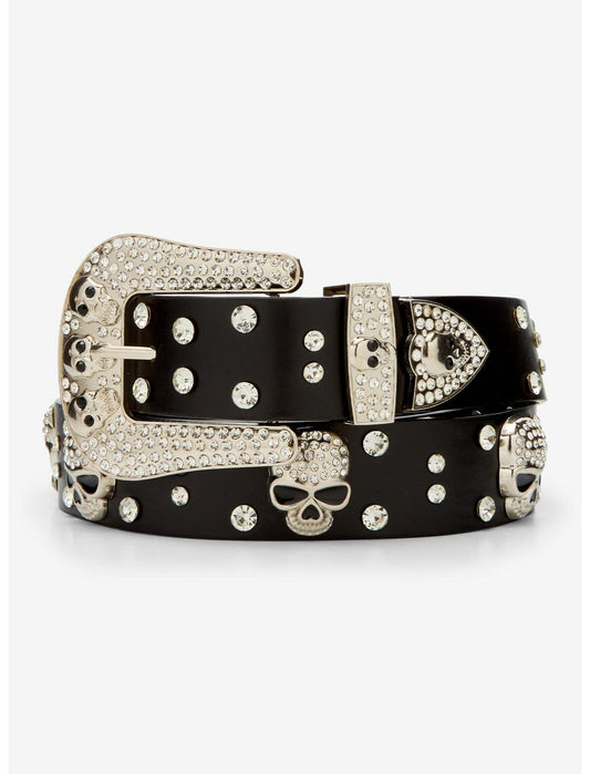Black Skull Bling Belt - US 0902