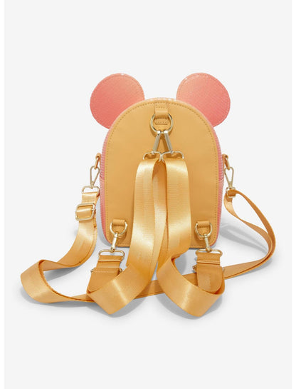 Loungefly Disney Mickey Mouse Orange Glitter Convertible Crossbody Bag - US 5131