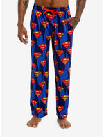 DC Comics Superman Crest Allover Print Pajama Pants - US 7231