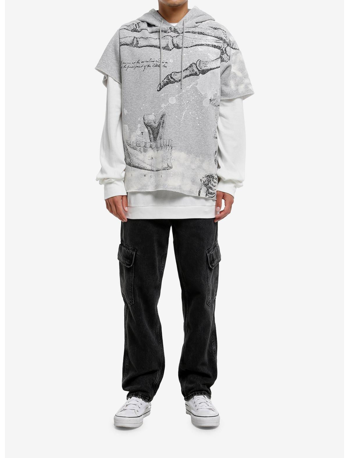 Anatomy Grey & White Twofer Thermal Hoodie - US 6430