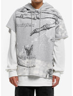 Anatomy Grey & White Twofer Thermal Hoodie - US 6430