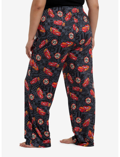 Disney Pixar Cars Lightning McQueen Checkered Pajama Pants Plus Size - US 1759