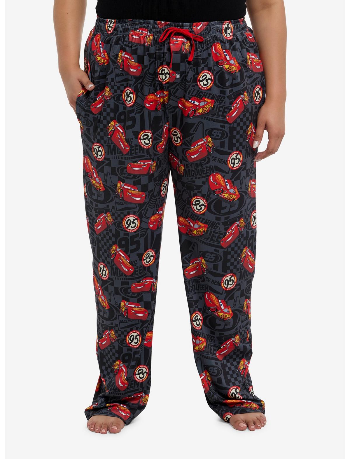 Disney Pixar Cars Lightning McQueen Checkered Pajama Pants Plus Size - US 1759