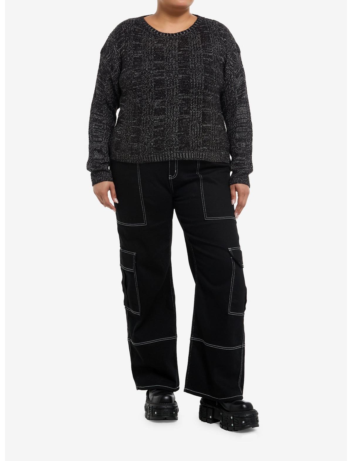 Dark Grey Back Slash Girls Knit Sweater Plus Size - US 7615