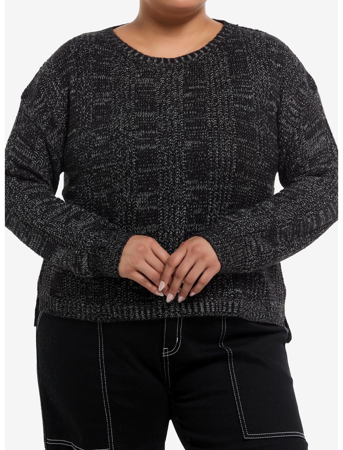 Dark Grey Back Slash Girls Knit Sweater Plus Size - US 7615
