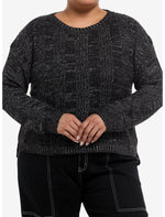 Dark Grey Back Slash Girls Knit Sweater Plus Size - US 7615
