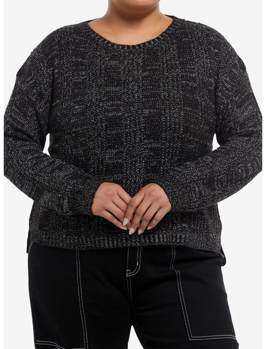 Dark Grey Back Slash Girls Knit Sweater Plus Size - US 7615