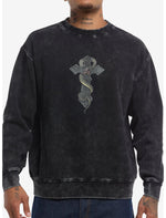 Black Metal Snake & Cross Crewneck Sweater - US 7138