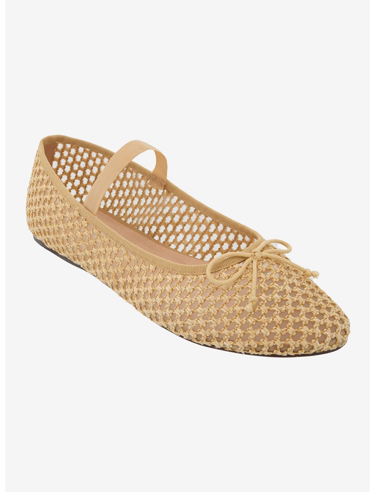 Chinese Laundry Tan Mesh Woven Flats - US 9020