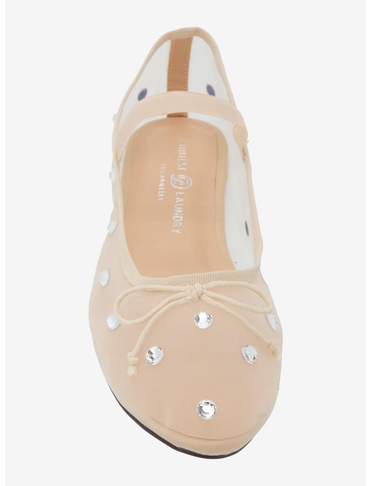 Chinese Laundry Nude Bling Mesh Flats - US 7199