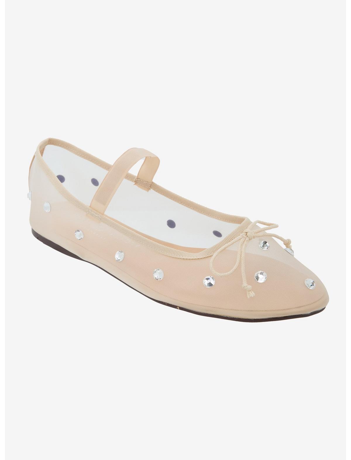 Chinese Laundry Nude Bling Mesh Flats - US 7199