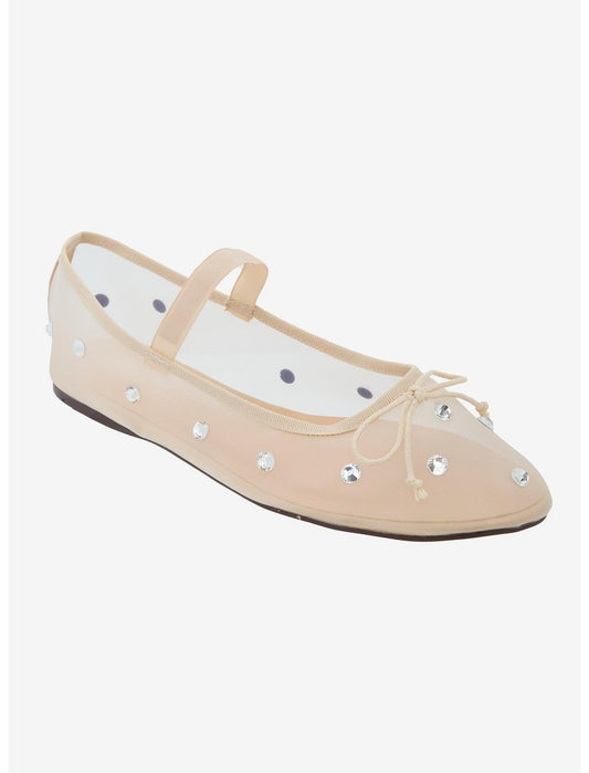 Chinese Laundry Nude Bling Mesh Flats - US 7199