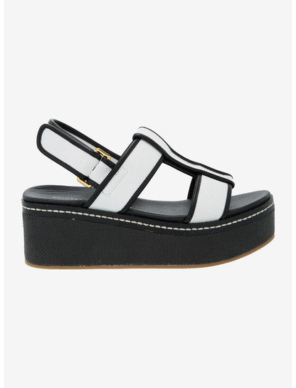 Chinese Laundry Black & White Strappy Platform Sandals - US 6082