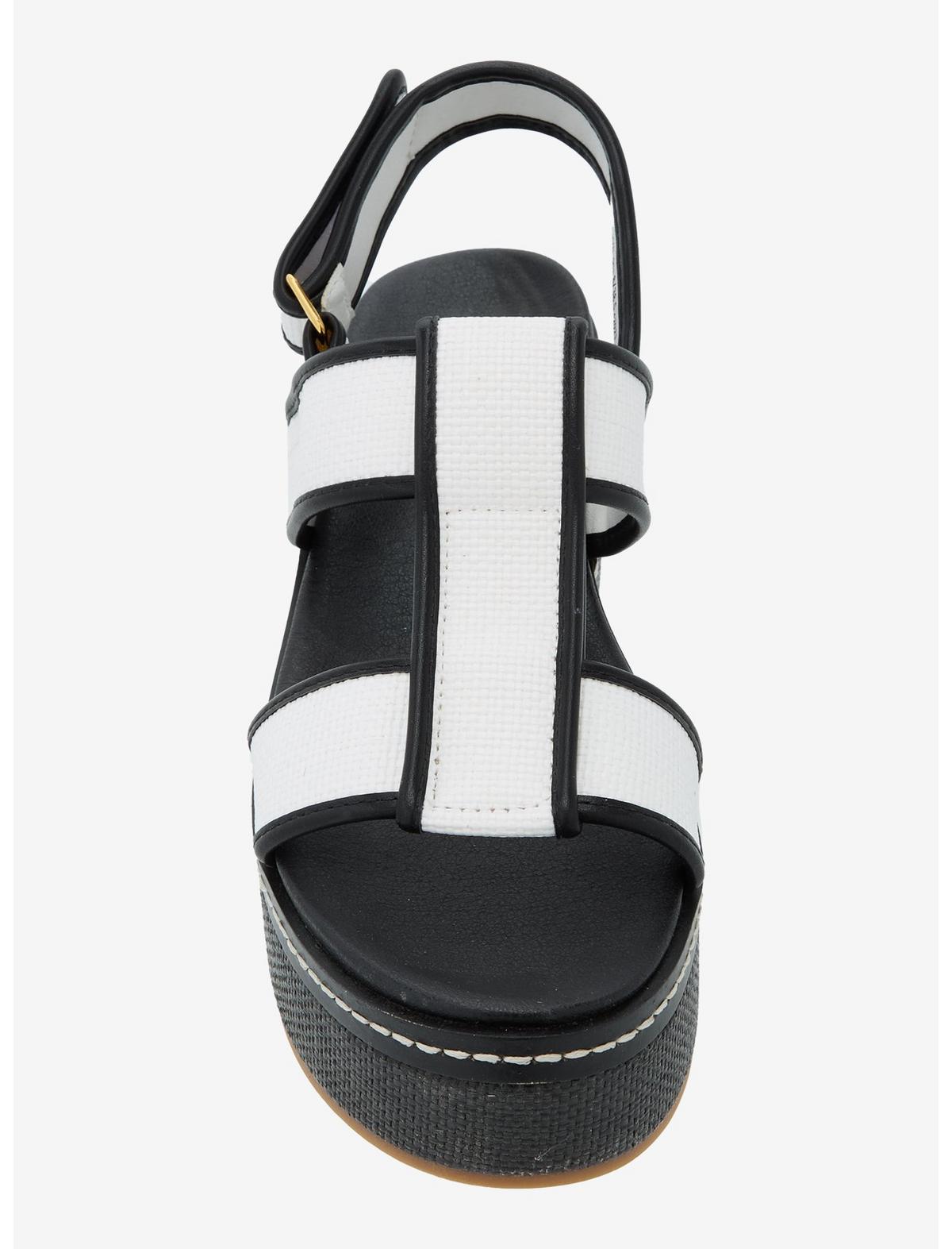 Chinese Laundry Black & White Strappy Platform Sandals - US 6082
