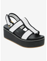 Chinese Laundry Black & White Strappy Platform Sandals - US 6082