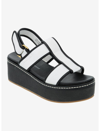 Chinese Laundry Black & White Strappy Platform Sandals - US 6082